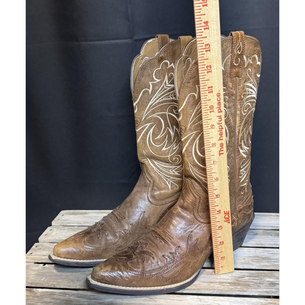 Ariat Womens Brown Leather Western Mid Calf Pointed Toe Boots 10005920 Size 9 - Picture 11 of 13
